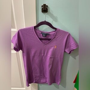 Polo Ralph Lauren Purple V Neck T-shirt Women’s Sz Small Short Sleeves